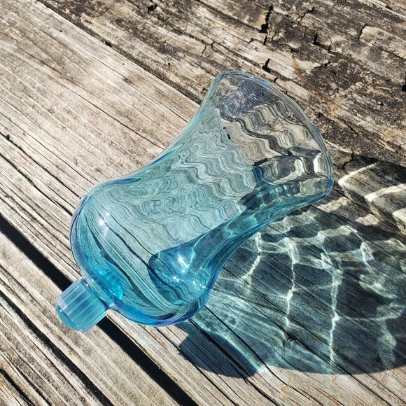 Vintage Homco Glass‎ Votive Sconce Cup Candle Holder Peg Tall Blue Swirl - Picture 4 of 9